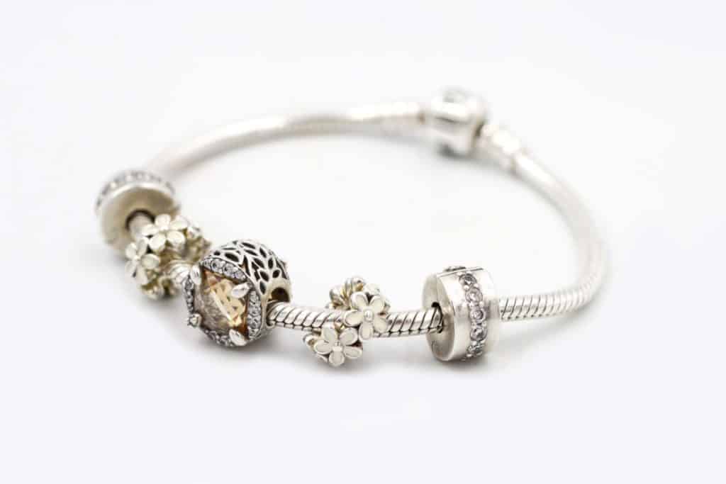 Beautiful Pandora Bracelet with silver charms. 