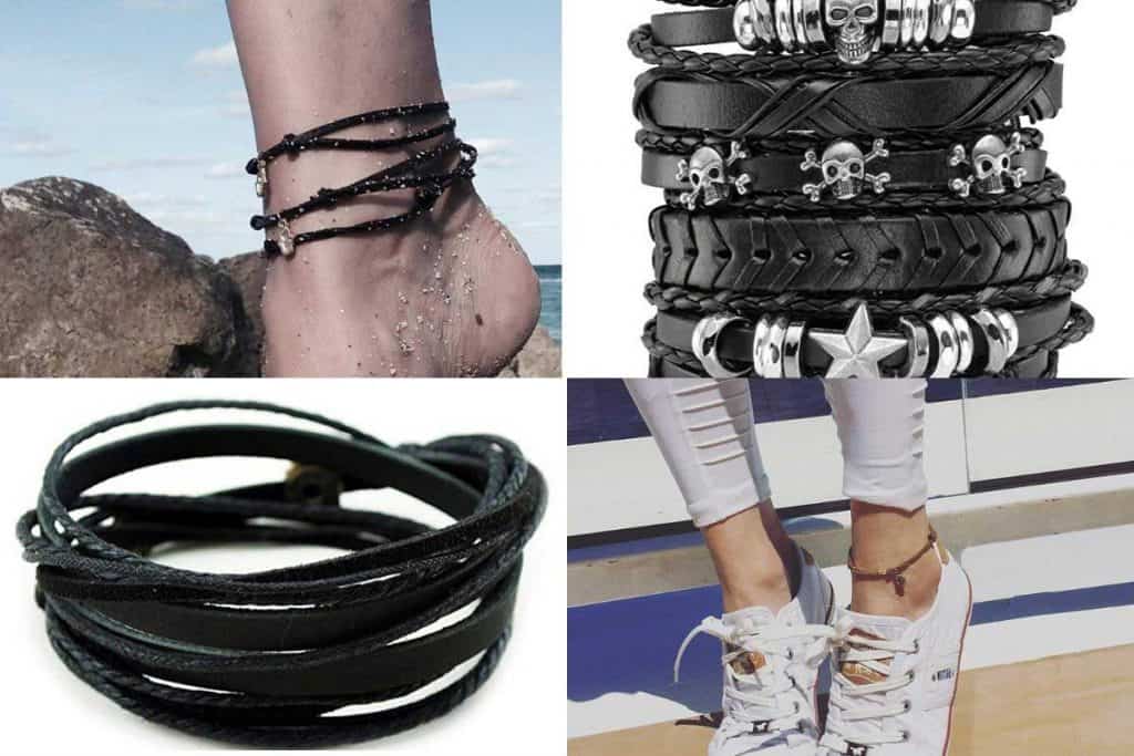 10 Awesome Black Leather Anklets You Should Check Out
