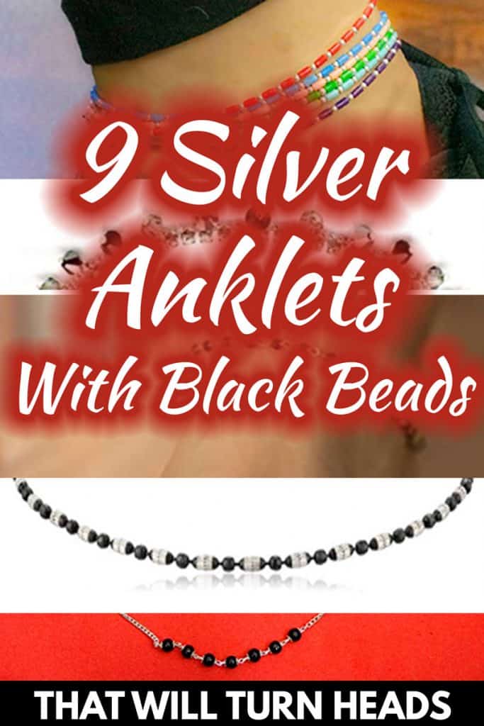 9 Silver Anklets with Black Beads That Will Turn Heads