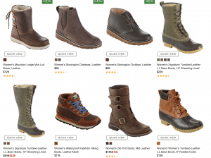  L.L Bean page for leather boots