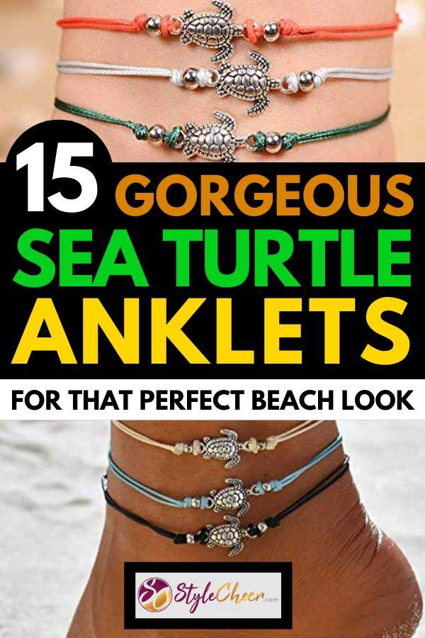 Turtle Anklet 925 Sterling Silver Sea Turtle Anklet Abalone Shell Women's Anklets Sea Turtle Gifts for Wife Girlfriend Mum Sister