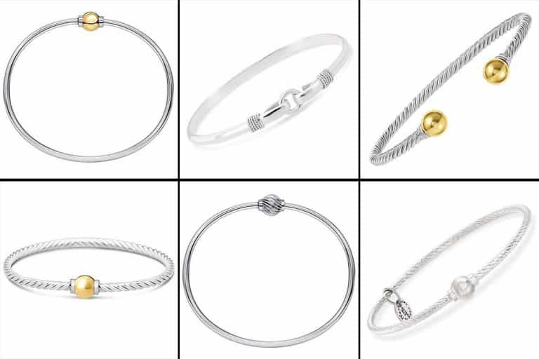 Cape Cod bracelet products with golden and silver beads
