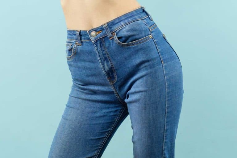 Sexy woman in tight blue jeans