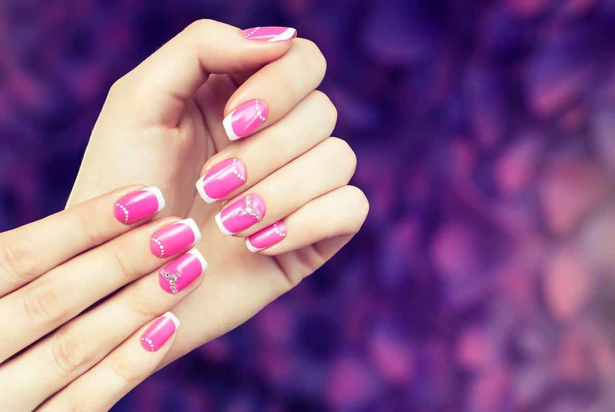 Woman with pink nail polish