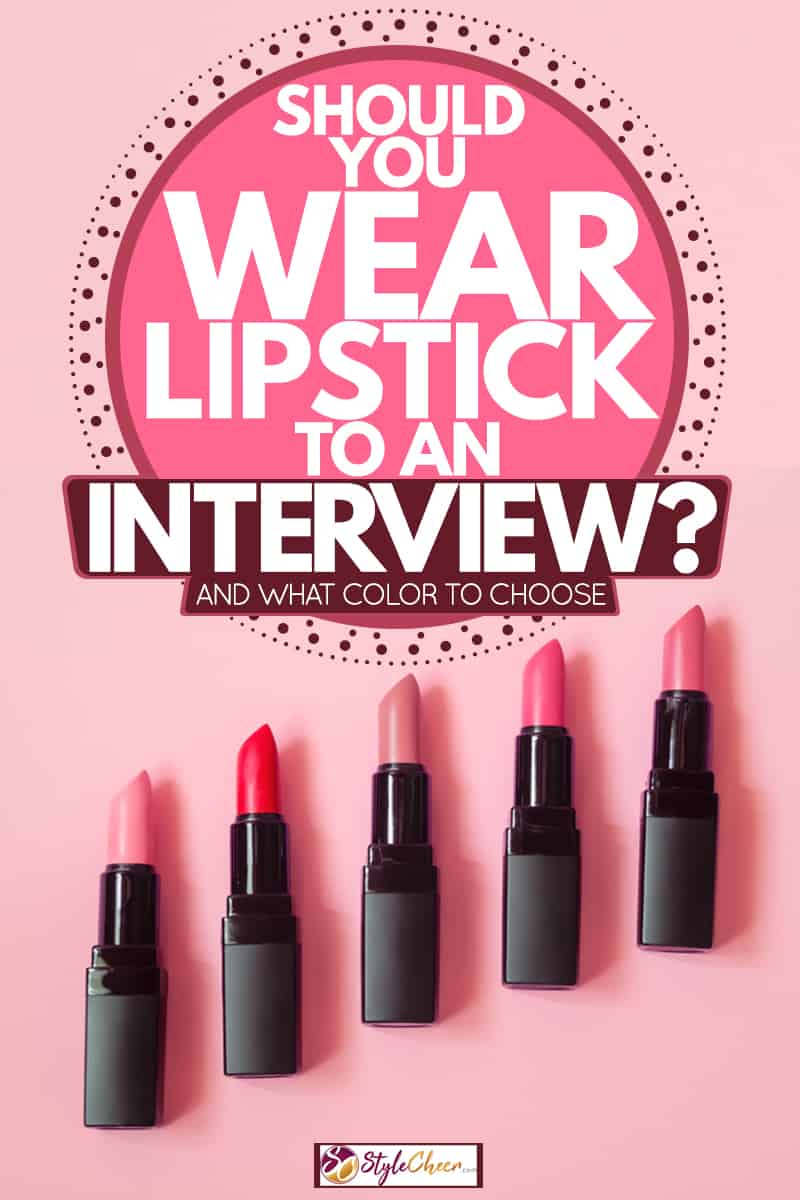 Women's lipstick on a pink background, Should You Wear Lipstick to an Interview? [and What Color to Choose]