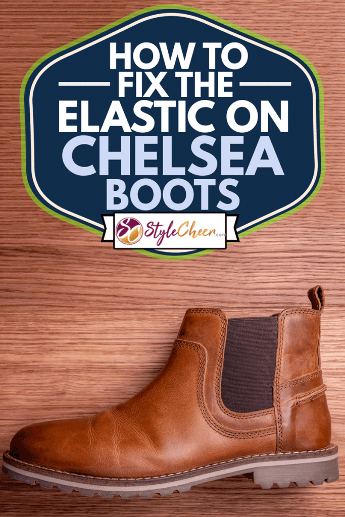 Leather Chelsea boot detail on wood, How To Fix The Elastic On Chelsea Boots