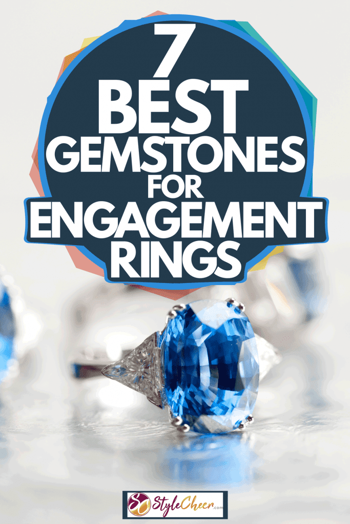 Three expensive perfectly cut blue diamond rings on a gray background, 6 Best Gemstones for Engagement Rings