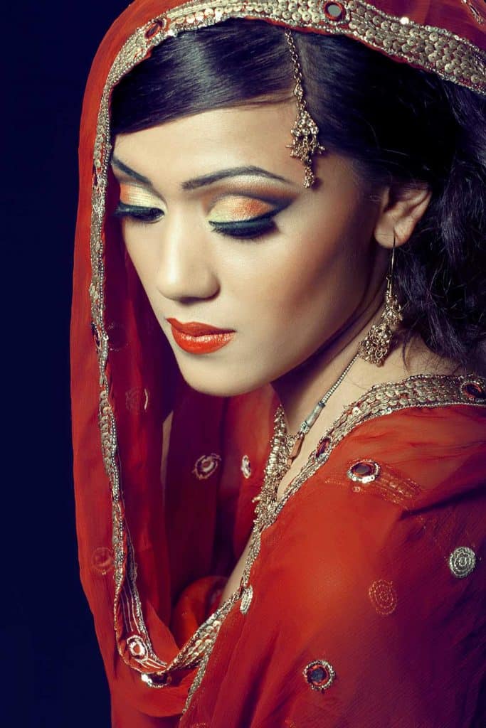Beautiful indian girl with bridal makeup