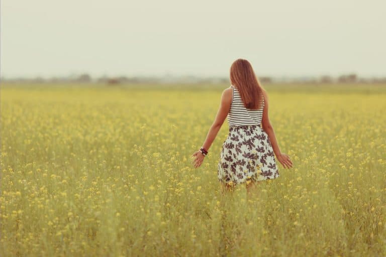 Portrait of a beautiful girl in a field with yellow flowers, summer, sunset, plaid skirt, How To Wear A Short Skirt With Boots
