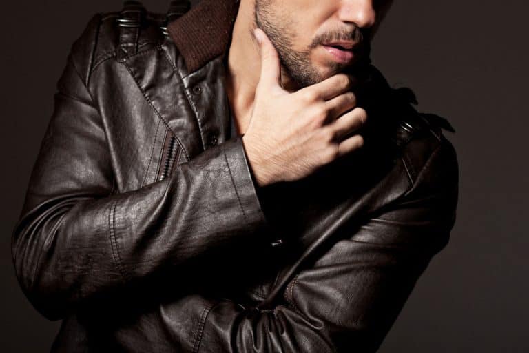 portrait of a attractive male model posing wearing new leather jacket, How To Soften A New Leather Jacket [7 Great Ways!]