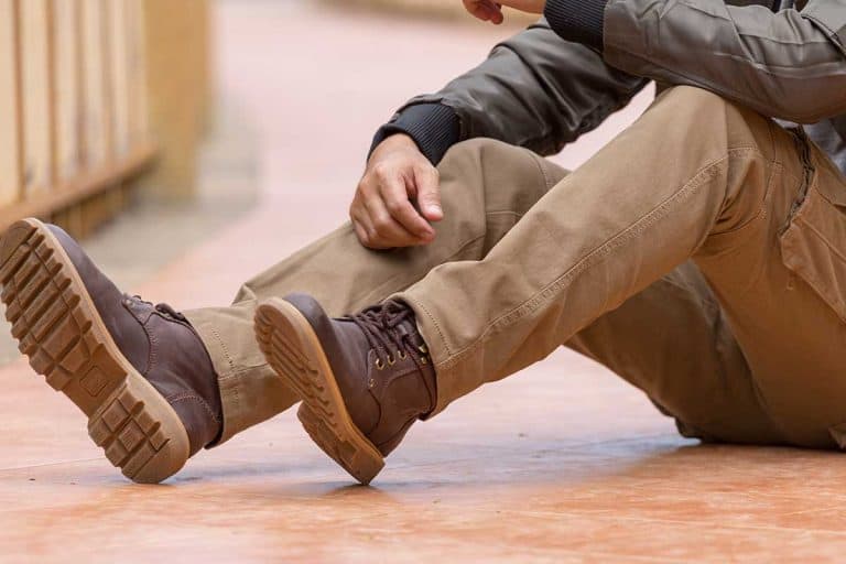 Model wearing cargo pants and brown leather shoes, What Shoes Go With Cargo Pants?