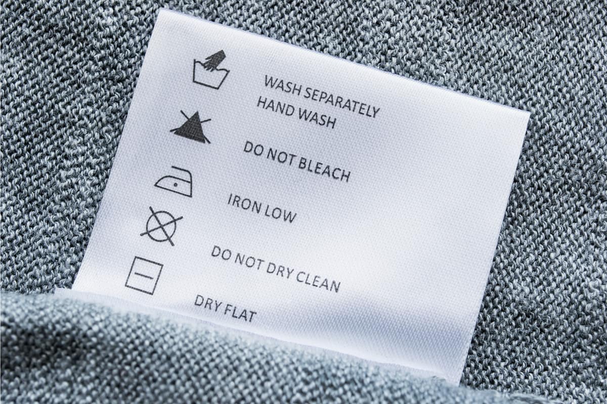 image of a cloth tag for wash care instructions