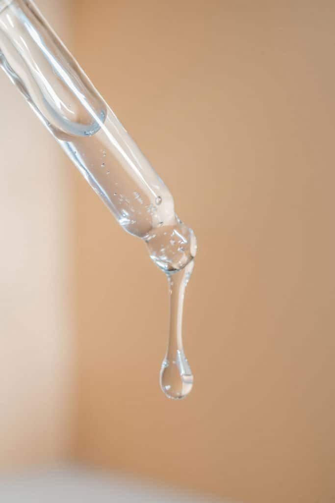 A droplet of cosmetic oil