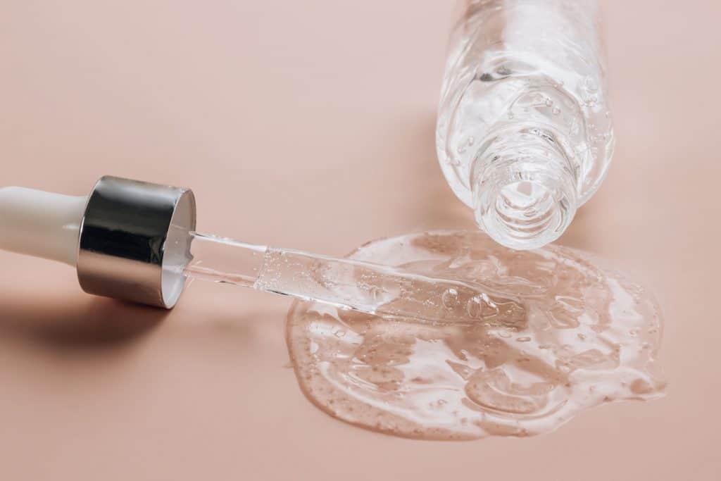 Spilling Hyaluronic acid onto a cream table
