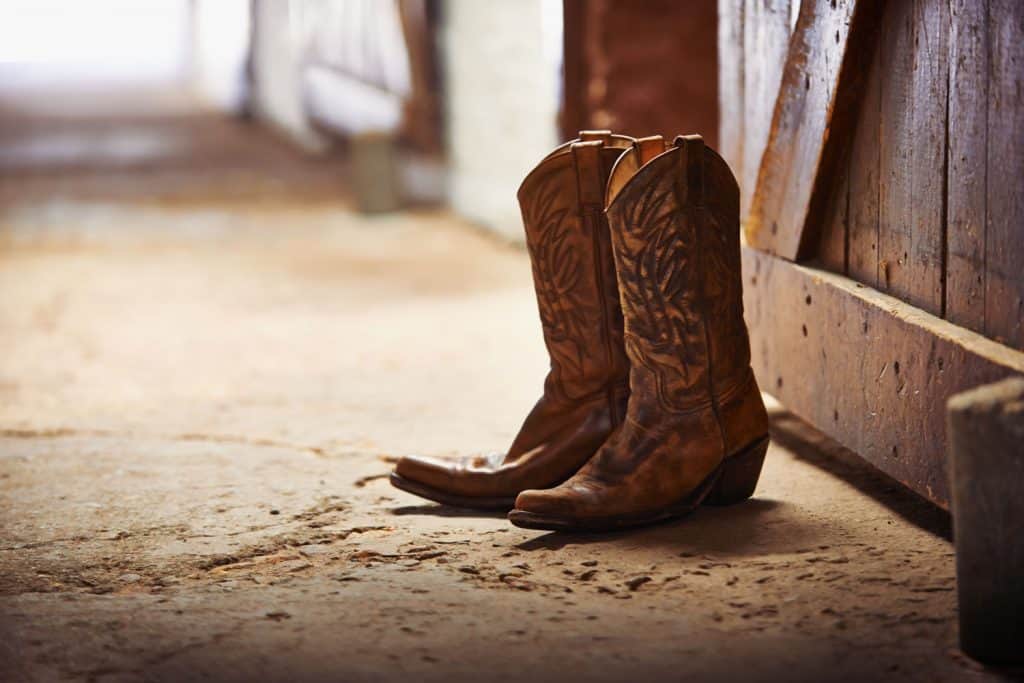 Cowboy boots left inside the bull ring, Can You Wear Leather Boots In The Rain?