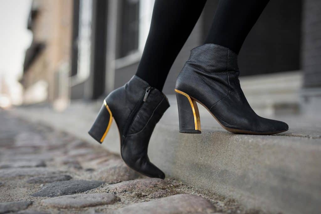 Woman wearing high heel boots