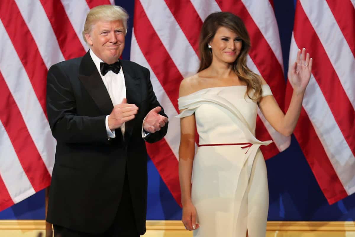 President Donald J. Trump and First Lady Melania Trump greet service members