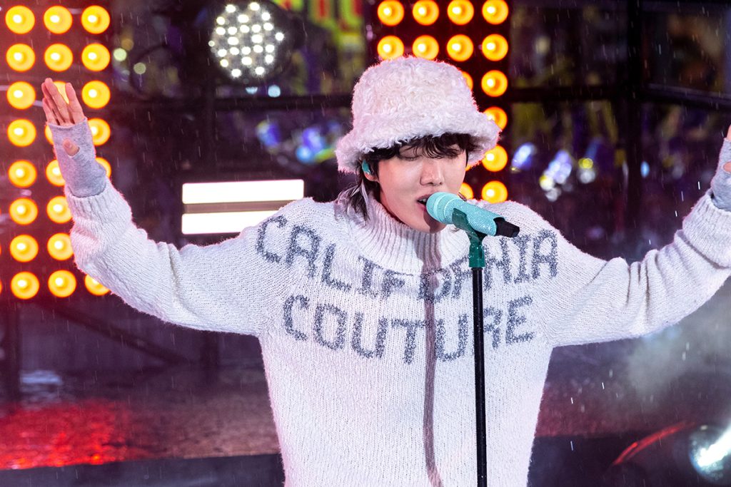 K-pop rapper and member of BTS, performs during the 2023 Times Square New Year's Eve celebration