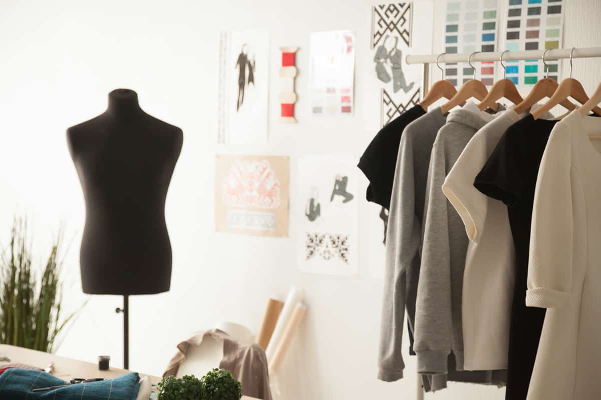 Fashion creative design studio cozy interior concept with mannequin dummy and exclusiv