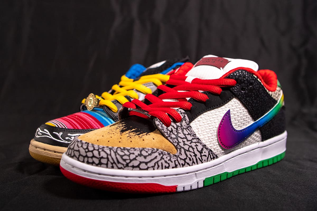 Nike SB Dunk shoes with different shoe designs