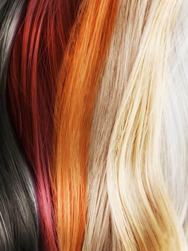 Colorful hair background. Hairstyles and care concept