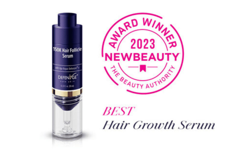 Defenage hair growth serum image from press release announcing their award winning product