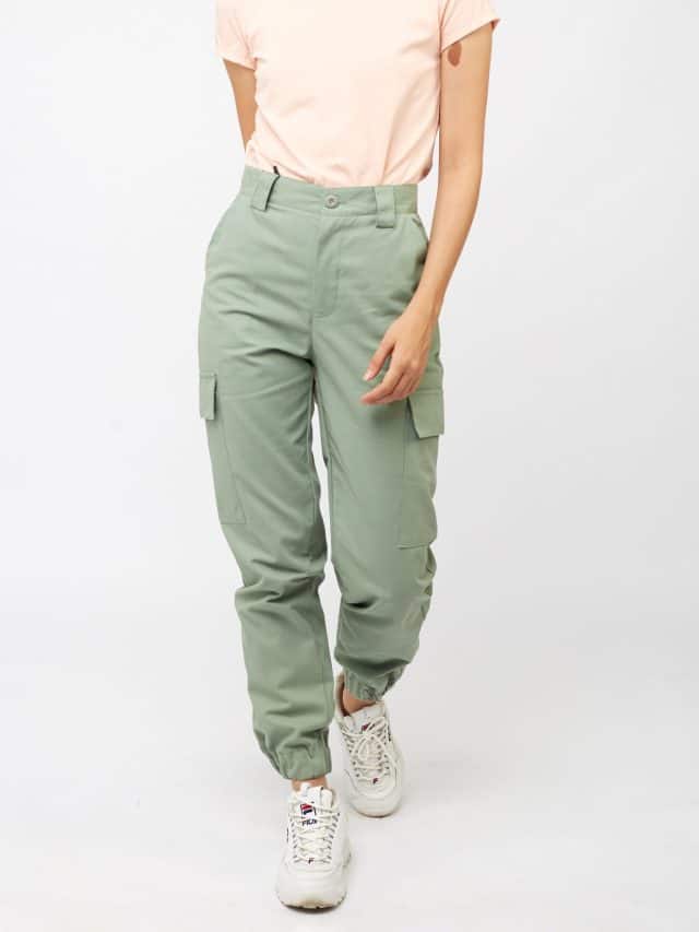 Girl,In,Green,Cargo,Pants,And,A,T-shirt
