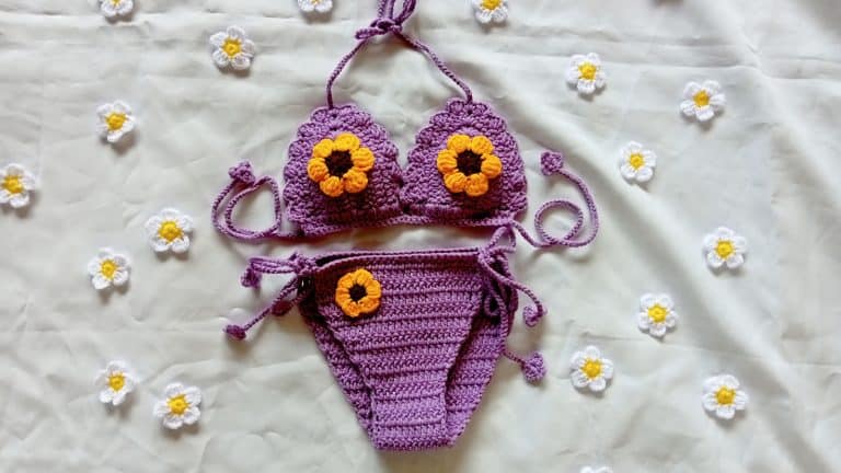 A purple crochet 2 piece bikini, Can You Swim In Crochet Bikini? Everything You Need To Know - 1600x900