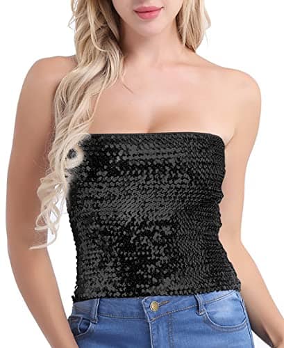 sparkling sequin tube top