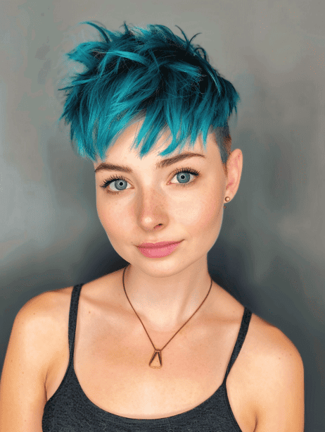 Dual Blue Pixie hairstyle