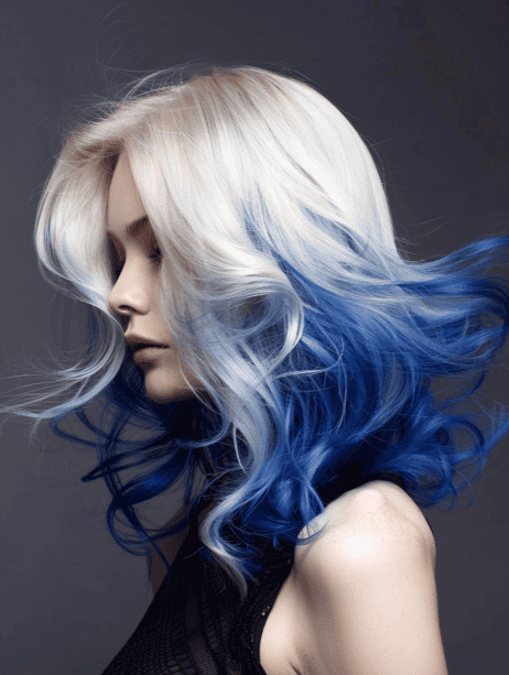 Two-Toned Blue and Blonde hairstyle