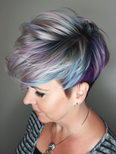 Tri-Color Short Style hairstyle