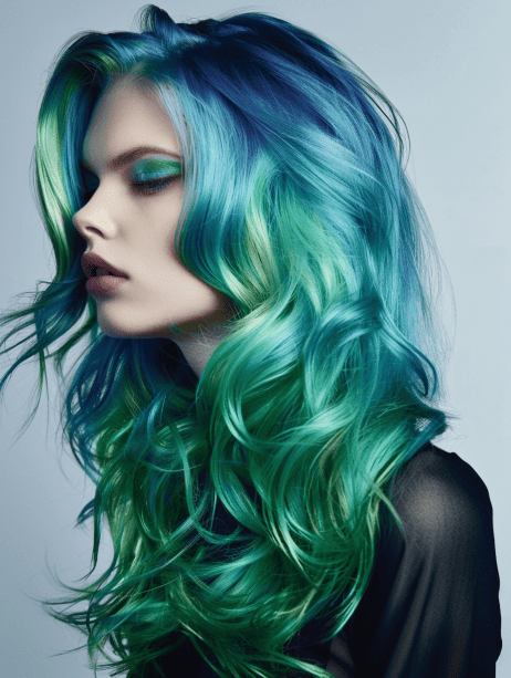 Blue-Green Water-Inspired hairstyle