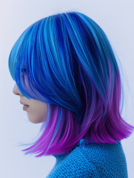Electric Blue and Purple Mix hairstyle