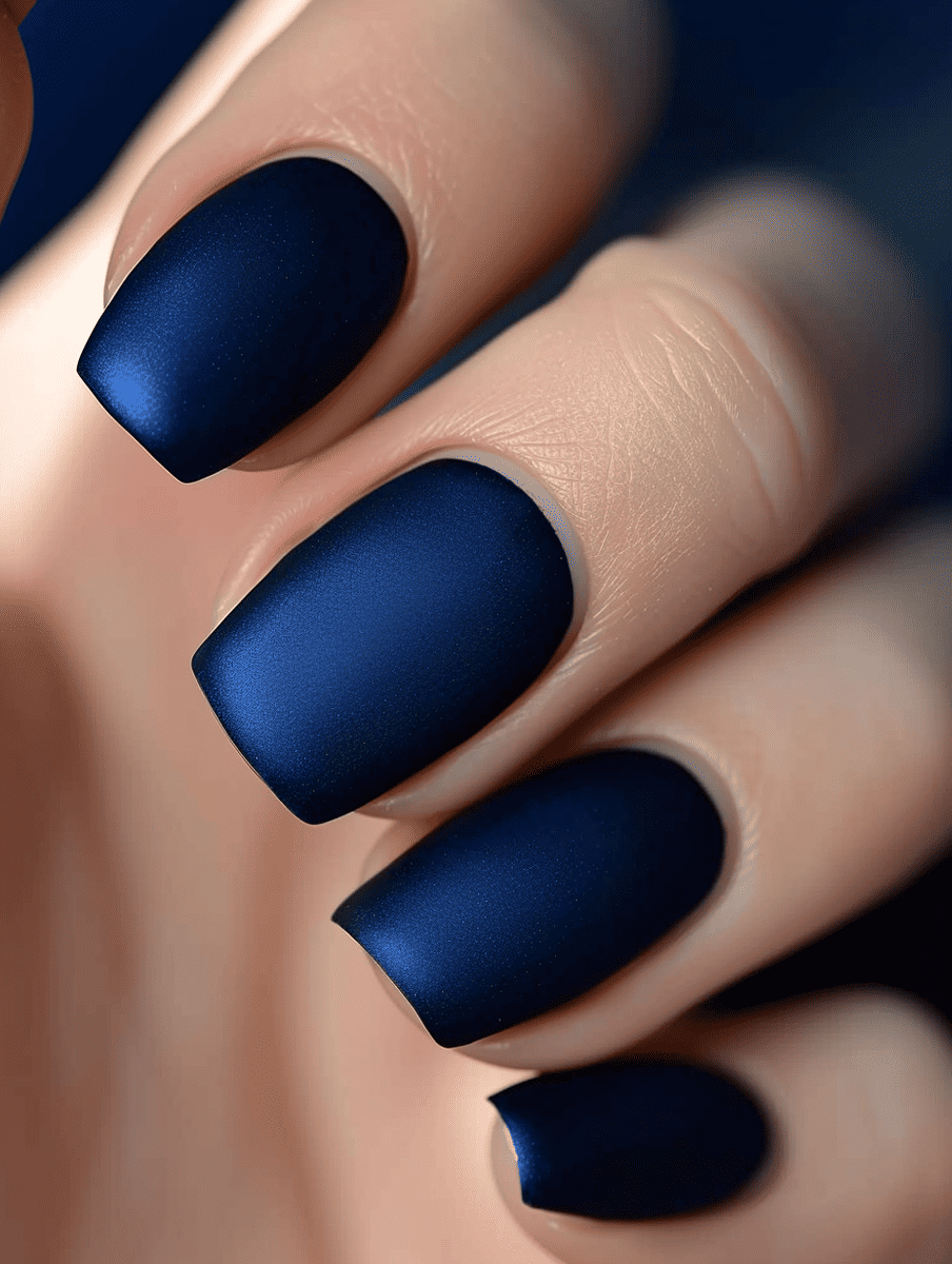 matte nail design inspired by the deep blue sea