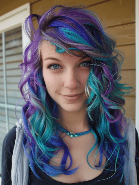 young lady with Vibrant Accent hair color