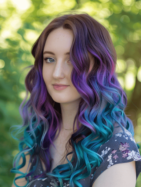 young lady with Colorful Blend hair