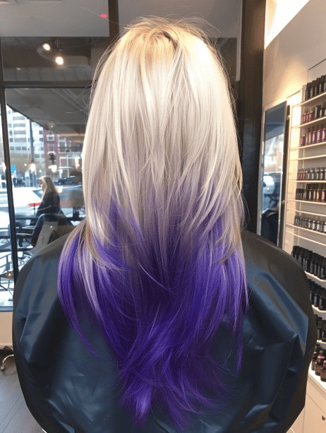 Reverse Purple Ombre hairstyle