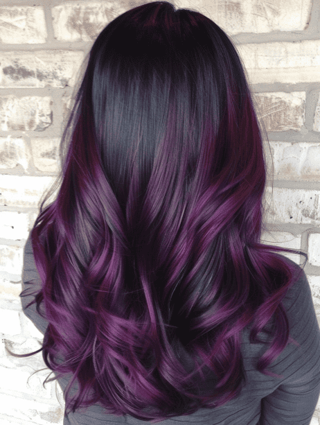 Subtle Purple Ombre Highlights hairstyle