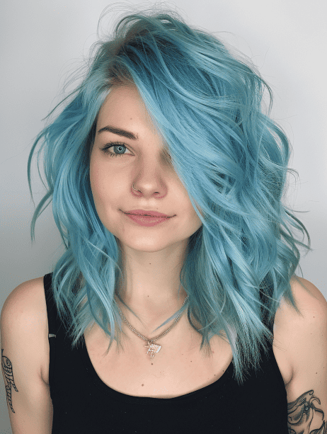 Sky to Aquamarine Layers hairstyle