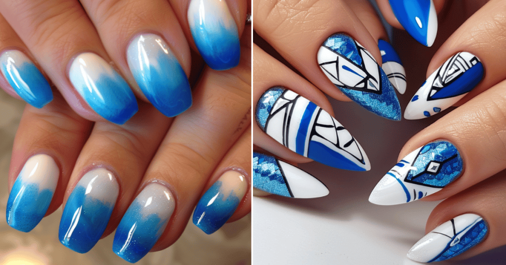 11 Stunning Blue and White Nail Art Ideas
