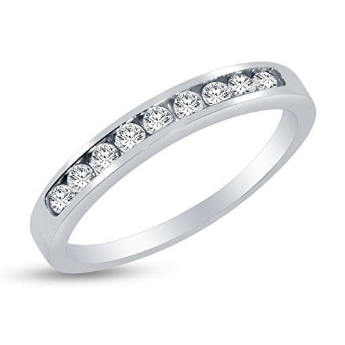 Round Cut Channel Set Anniversary Ring