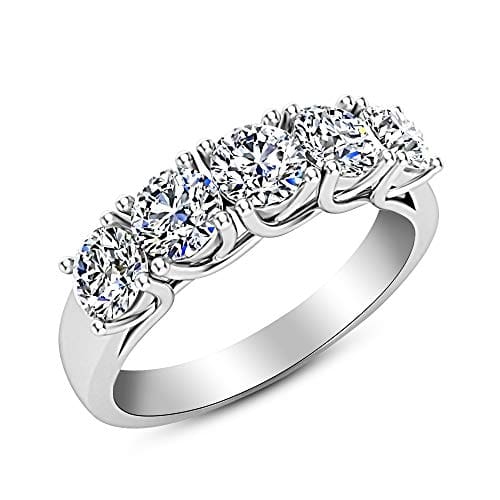 Five Stone Wedding Anniversary Stackable Ring