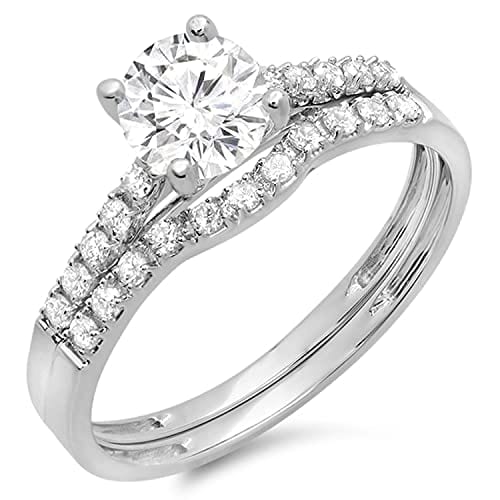 White Diamond Ladies Bridal Engagement Ring