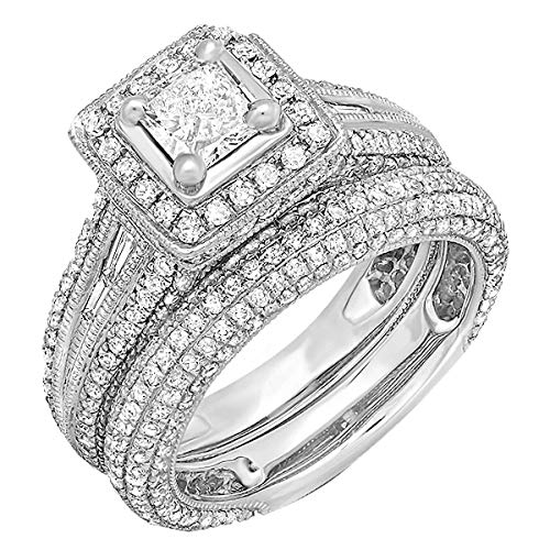 Round Diamond Ladies Halo Bridal Engagement Ring