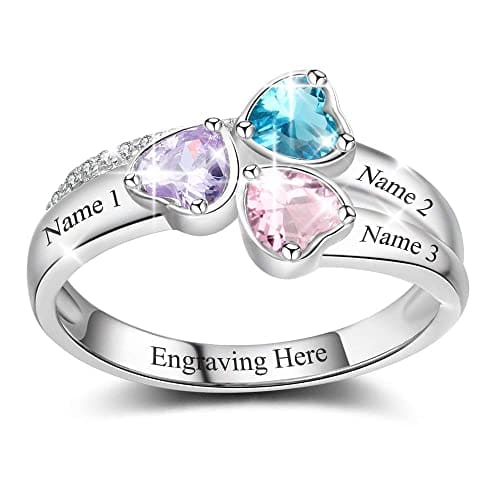 Friendship Name Rings Gemstone Birthstone Rings for Women