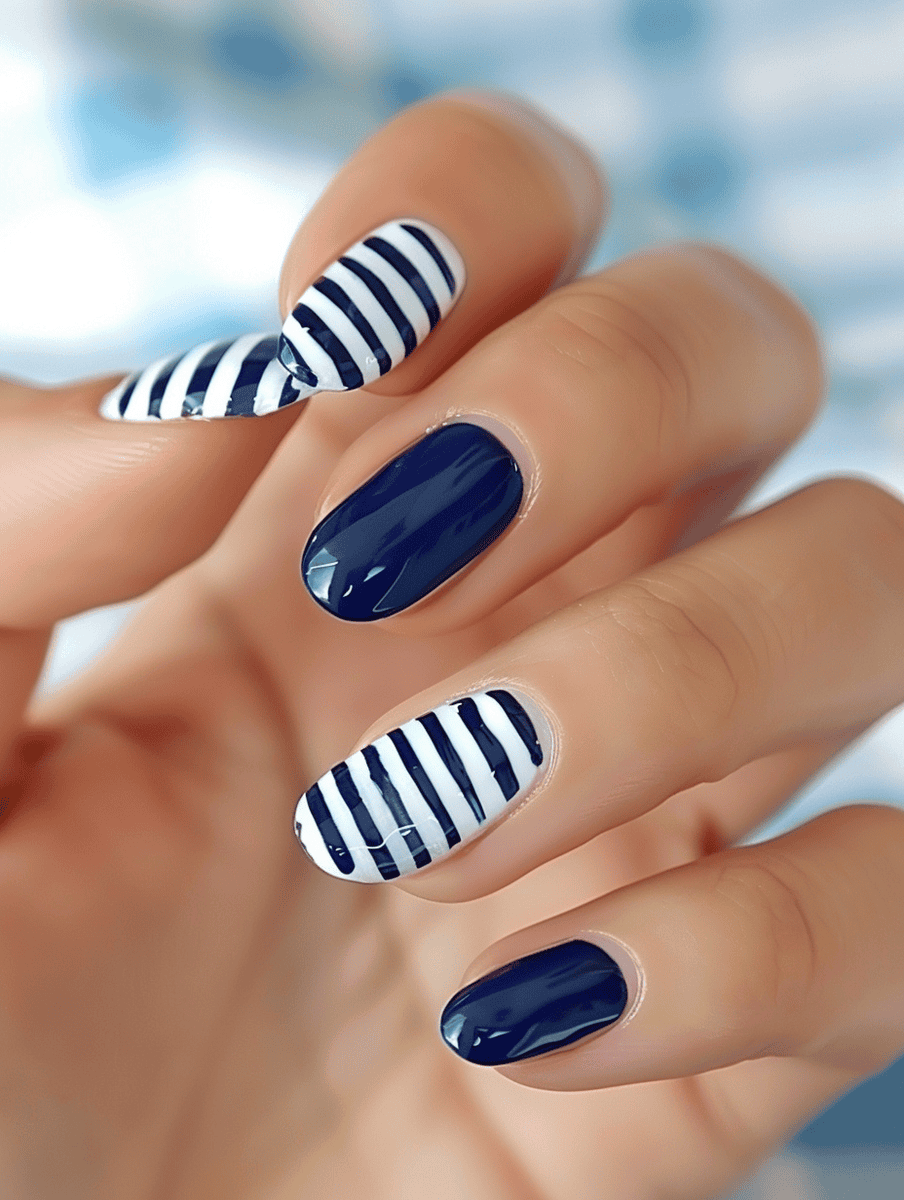 Nautical Stripes in Blue and White