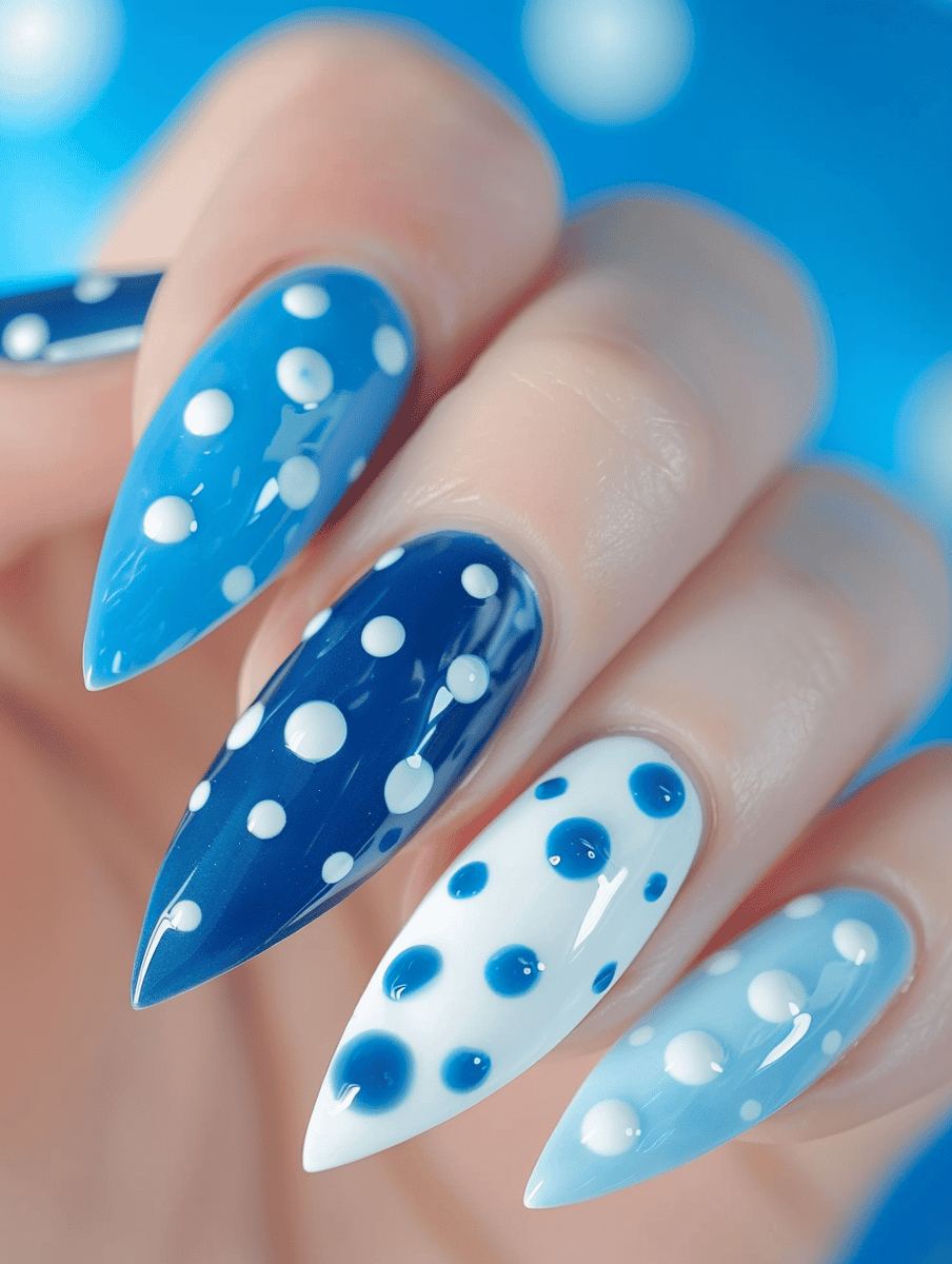 Polka Dots in Varying Shades of Blue and White