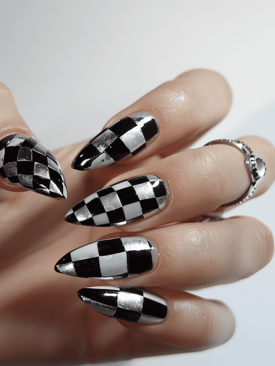 Black and silver checkerboard